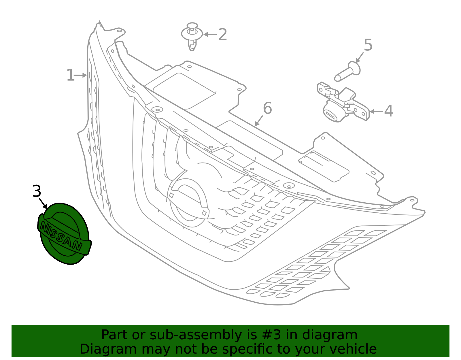 62889-1JA0A - Grille Emblem 2011-2023 Nissan | Official Nissan
