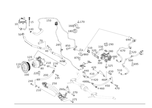 1663200114 - Springs, Suspension and Hydraulic Components: Oil Reservoir for Mercedes-Benz Image image