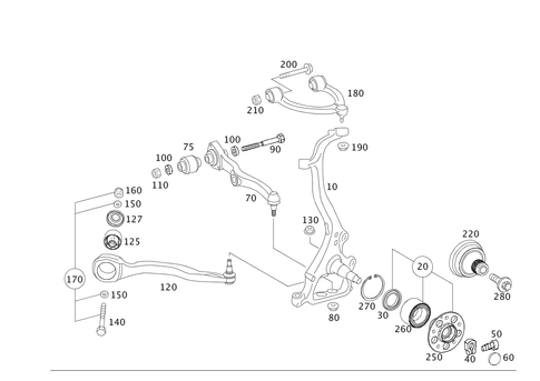 Steering Knuckle and Control Arm for 2009 Mercedes-Benz S 550 #0
