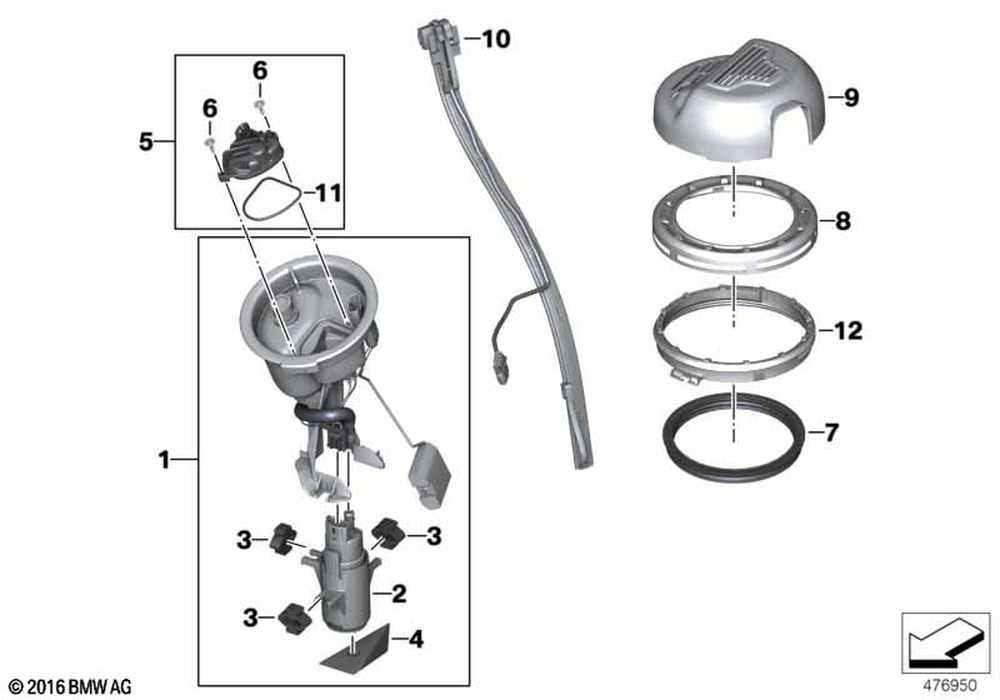 銀杯 16147197075 Fuel Pump Assembly For BMW 125i 130i 135i 320i