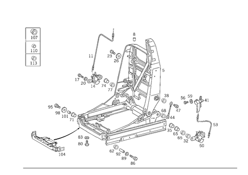 Seat Adjuster, Safety Belt, Fire Extinguisher, Child Seat Mounting for 1993 Mercedes-Benz 300SL #0