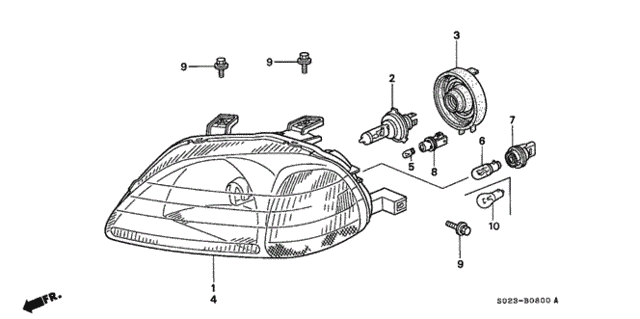 Headlight for 1997 Honda Civic #0