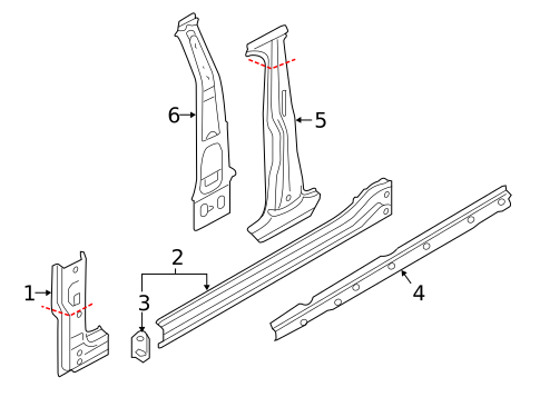 Hinge Pillar for 2015 Volkswagen Golf #0