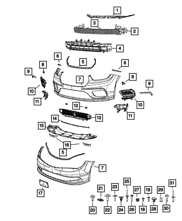 6WF32SZ7AA - Frame, Bumper and Fascia: Grille Applique for Mopar Image image