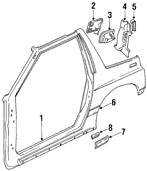 Exterior Trim - Pillars for 1992 Suzuki Sidekick #0