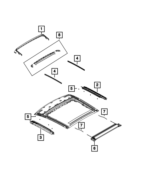 68630187AA - Body Sheet Metal Except Doors: Sunroof Wind Deflector for Mopar Image