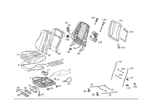 Front Seat, Luggage Net, and Headrest for 1994 Mercedes-Benz E420 #0
