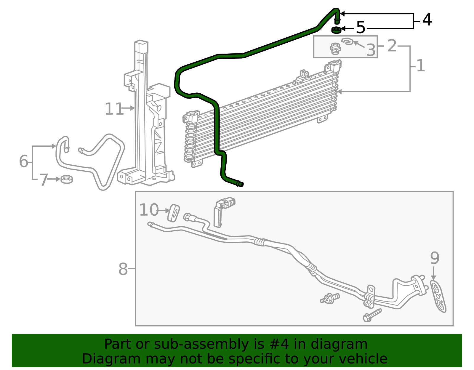 2013-2015 Cadillac ATS Automatic Transmission Fluid Auxiliary Cooler ...