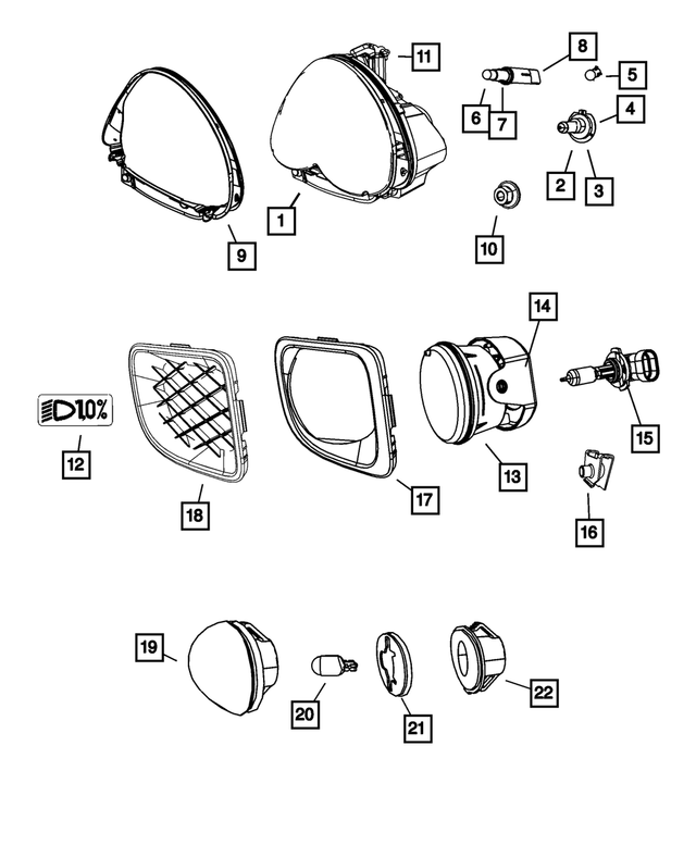 5116045AE - : Headlamp Module, Left for Mopar Image