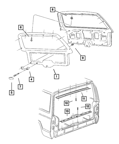 Lift Gate Trim for 2001 Jeep Cherokee #0