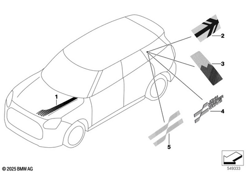 Labels and Ornamental Strips for 2024 Mini Countryman SE ALL4 #0