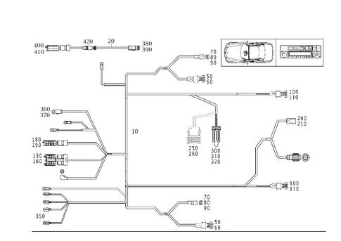 Cable Harness for Radio, Loudspeaker and CD-Player for 1999 Mercedes-Benz SLK230 #0