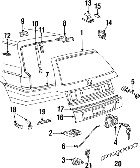 Exterior Trim - Lift Gate for 1991 Volkswagen Passat #0
