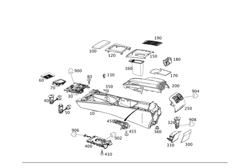 Housing with Stowage Tray, Armrest and Ashtray for 2014 Mercedes-Benz C350 #0