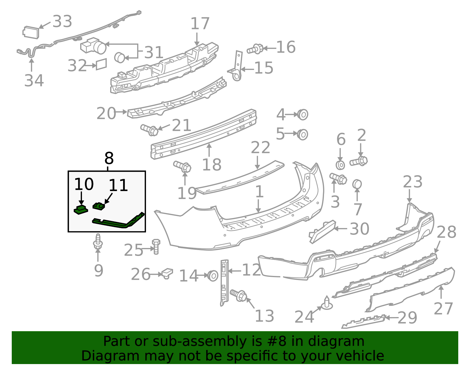 2010-2017 GMC Terrain Passenger Side Rear Bumper Fascia Side Bracket ...
