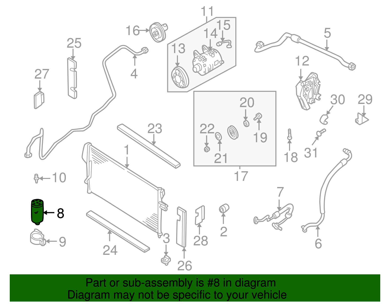 A/C Receiver Drier - Nissan (92131-7B400)