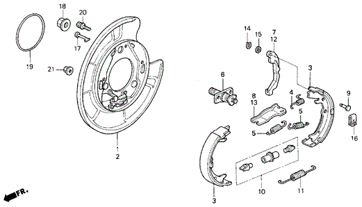 Parking Brake Shoe for 1995 Honda Odyssey #0