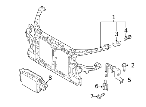 Radiator Support for 2017 Kia K900 #0