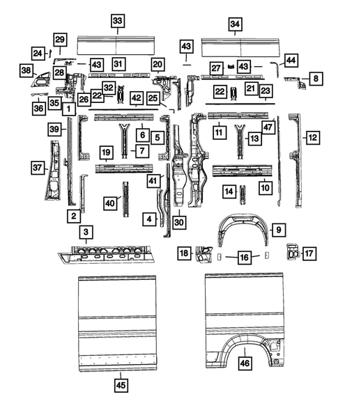 Aperture Panel and Pillar Supports for 2018 Ram ProMaster 1500 #1