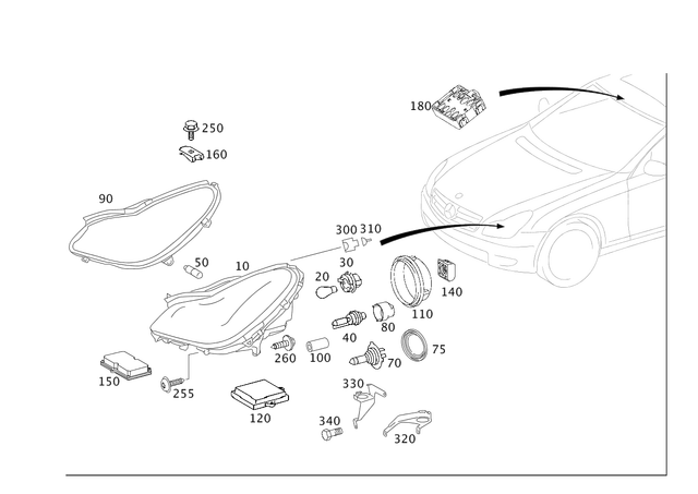 219820096164 - Electrical System: Lamp Unit for Mercedes-Benz Image image
