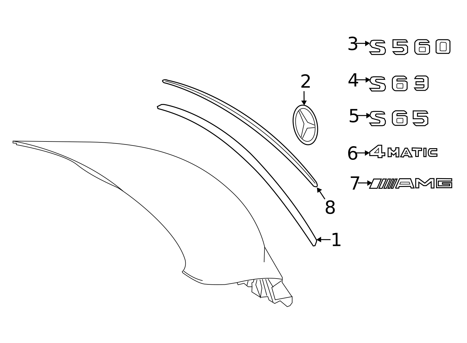 Rear Spoiler Attachment 217-790-01-00-7K79 | Benz Parts Online