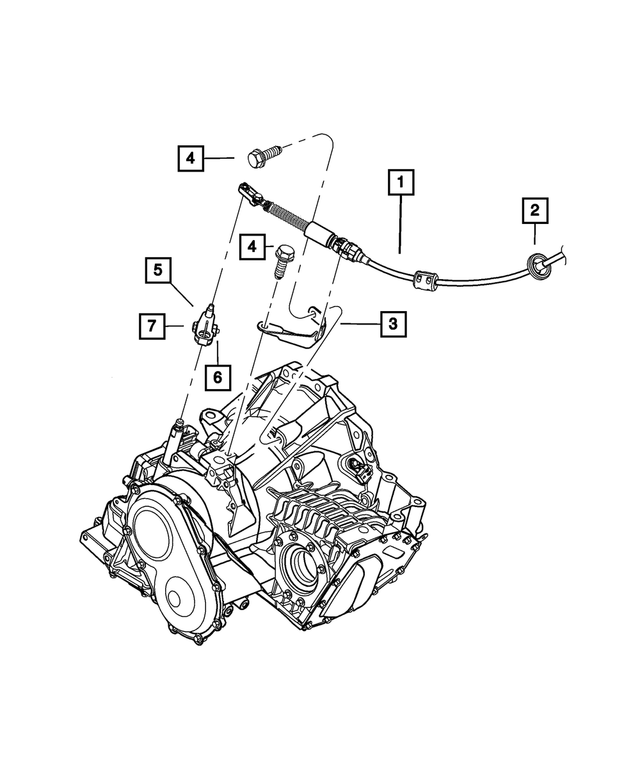 4880207AH - 4-Speed; Automatic VLP Transaxle: Gearshift Control Cable for Mopar Image