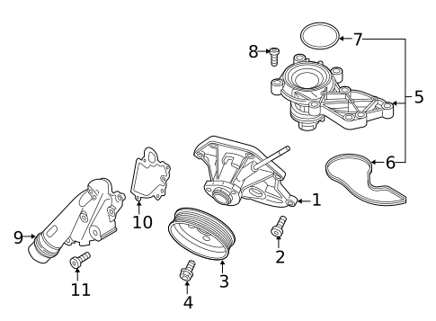 Water Pump for 2018 Audi Q7 #0