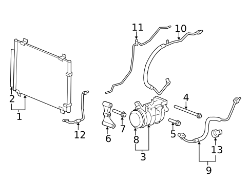 Condenser, Compressor & Lines for 2014 Cadillac CTS #0