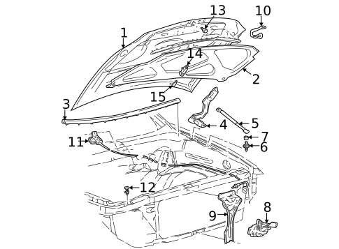 Hood & Components for 2001 Ford Expedition #0