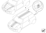 51140407071 - Retrofitting / Conversion / Accessories: Set, Side Stripes, Black for Mini Image