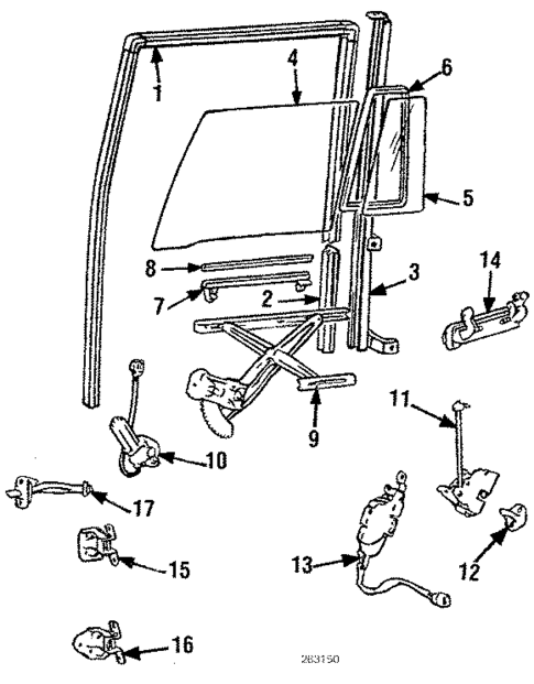 Glass - Rear Door for 1990 Dodge Colt #0