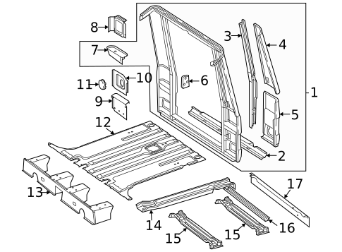 Rear Floor & Rails for 2010 Mercedes-Benz G55 AMG #0