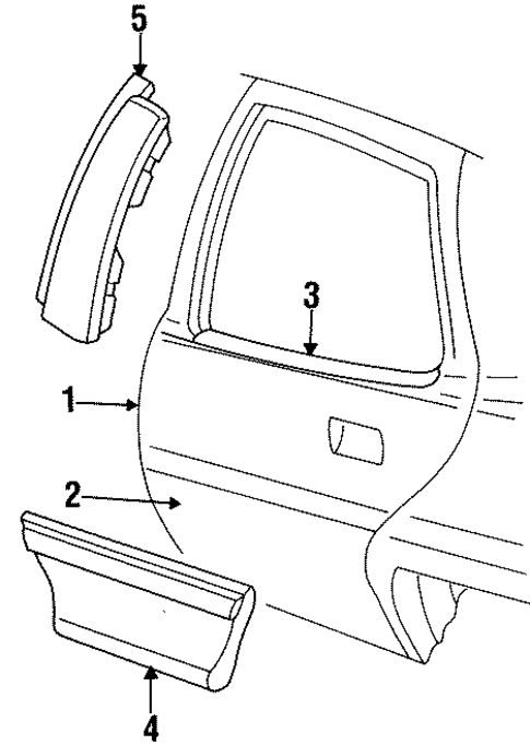 Door & Components for 1995 Buick Skylark #2