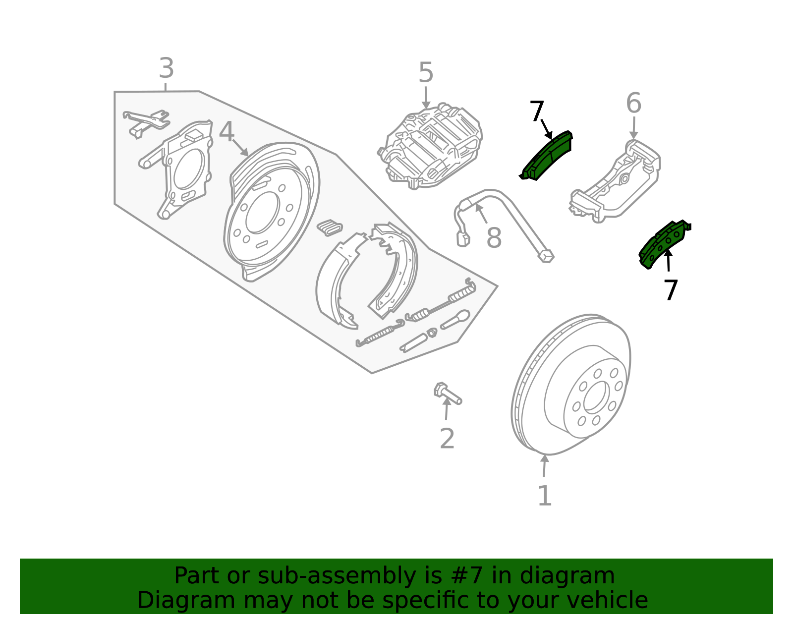 2007-2013 GM Rear Disc Brake Pad Set with Clips 19210707 GM ...