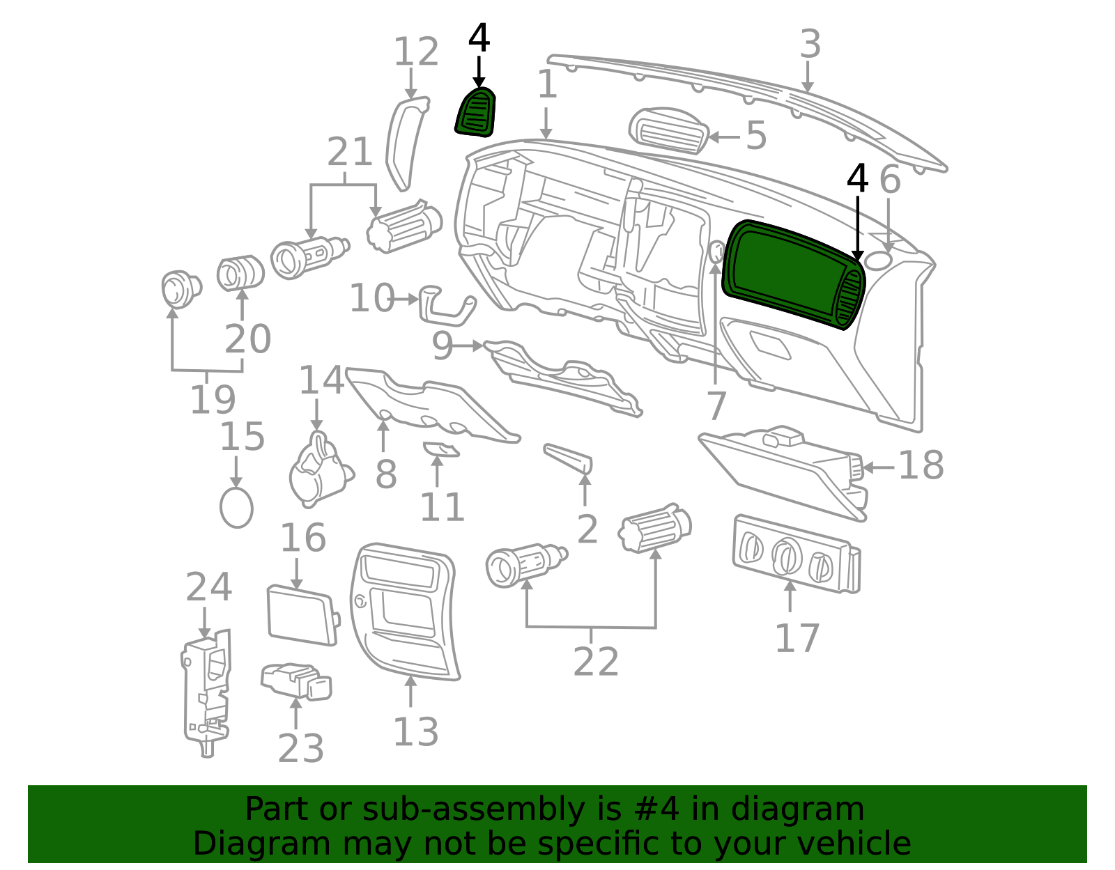 1995-2001 Mazda Vent Grille ZZM1-64-81X-07 | Parts Motion Mazda