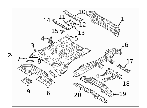 Rear Floor & Rails for 2025 Hyundai Tucson #1