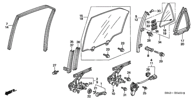 Rear Door Windows for 2001 Honda Accord #0