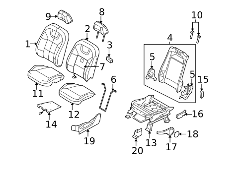 Driver Seat Components for 2010 Ford Focus #0