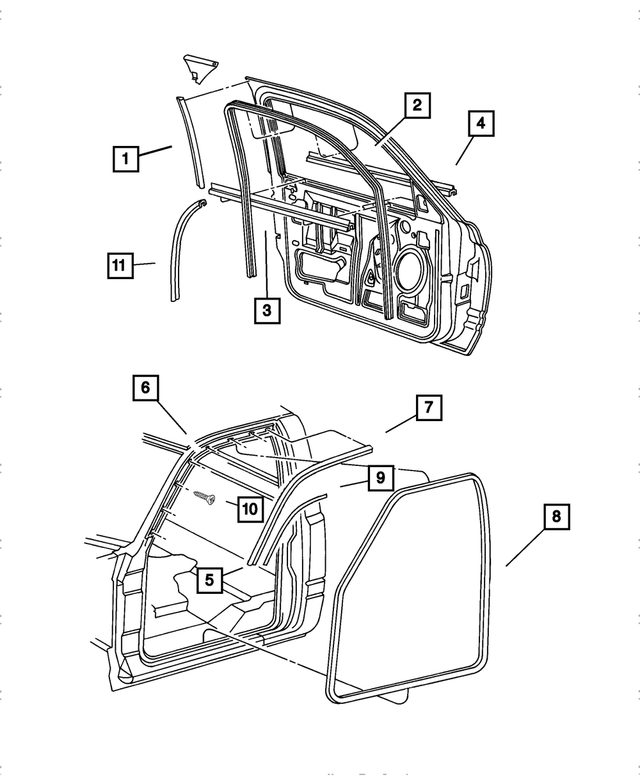 55275508AB - Doors and Related Parts: Body Side Seal, Right for Mopar Image image