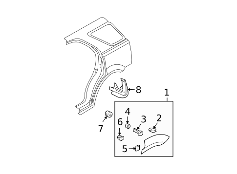 Exterior Trim - Quarter Panel for 2005 Kia Sorento #0