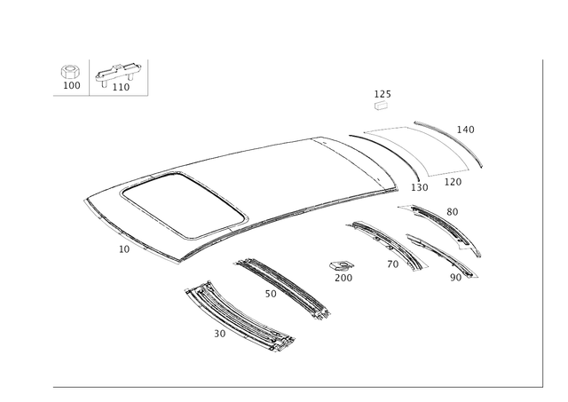 2516570398 - Roof: Seal for Mercedes-Benz Image image