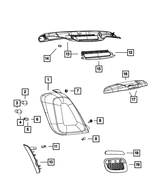 « 68111146AB –  : Arrière Lampe, Côté Droit pour Mopar Image »