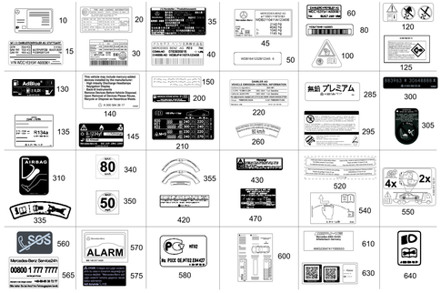 Type Plate, Guide Signs for 2021 Mercedes-Benz GLE350 #0