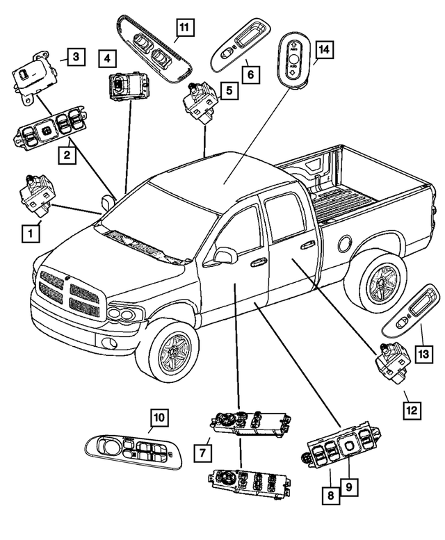 56049804AC - Electrical: Window And Door Lock Switch for Mopar Image
