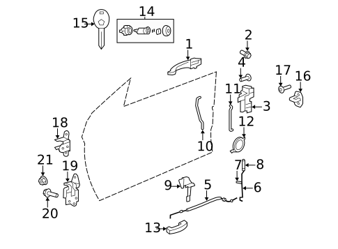 Lock & Hardware for 2009 Chrysler Sebring #2