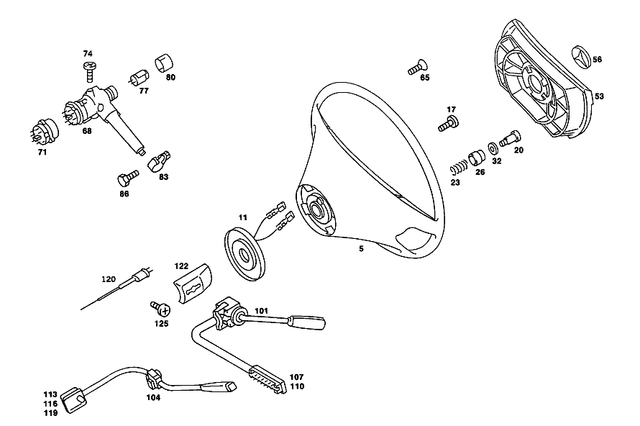 2014602403 - Steering: Steering Wheel for Mercedes-Benz: 190D, 190E, 200, 200D, 260E, 300CE, 300D, 300E, 300SE, 300SEL, 300SL, 300TD, 300TE, 560SEC, 560SEL Image image