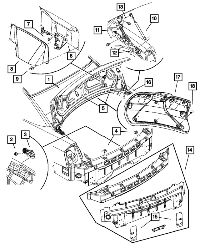 5134207AF - Body Sheet Metal Except Doors: Decklid for Mopar Image