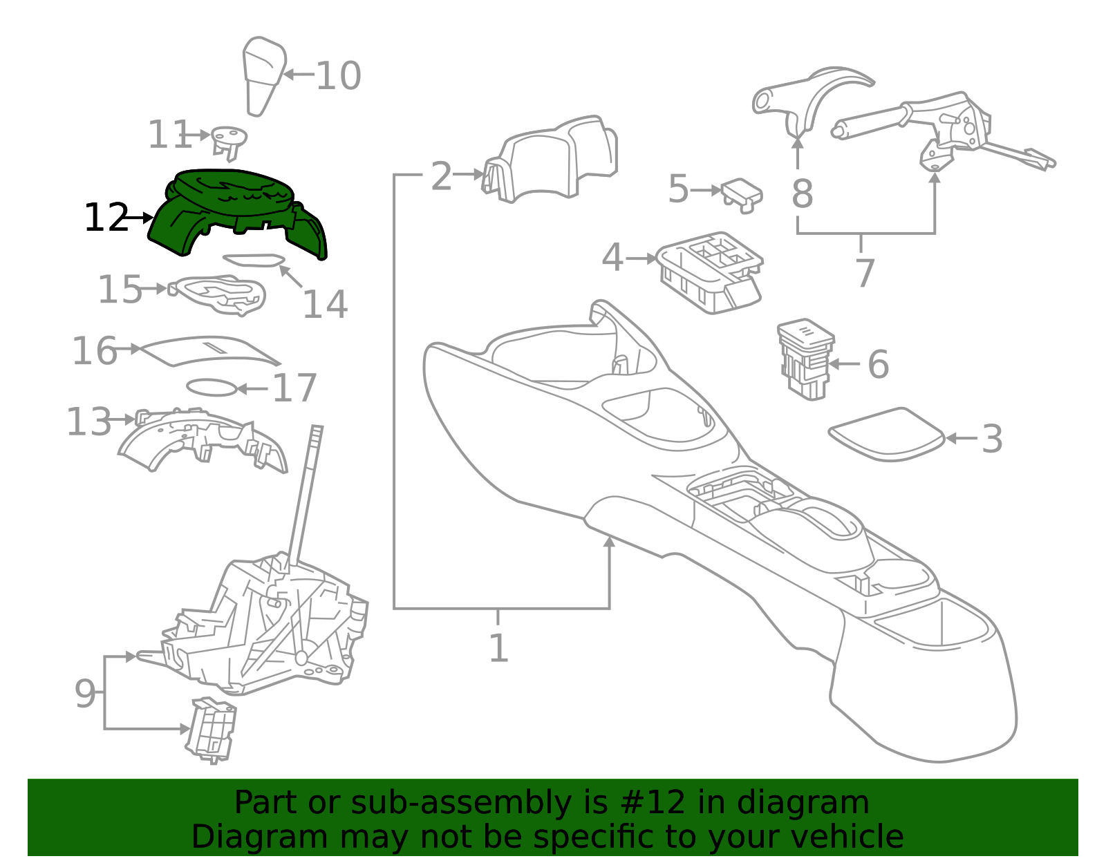 35971-52520 - Automatic Transmission Shift Cover Plate 2012-2014 Toyota ...