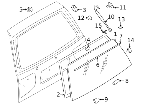 Back Glass for 2002 INFINITI QX4 #0