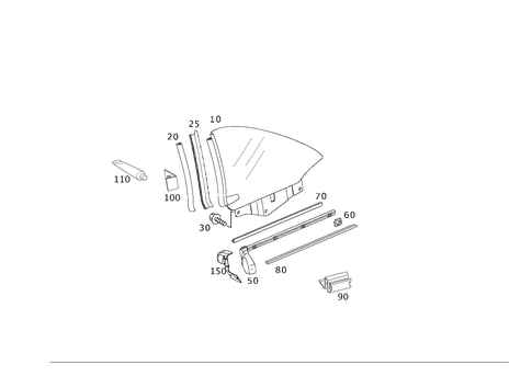Rear-Side Window for 1994 Mercedes-Benz SL 500 #0